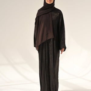 Espresso Floral Abaya & Hijab - CO - VRD
