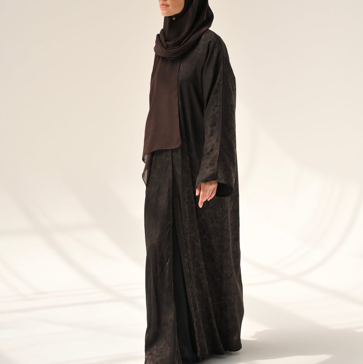 Espresso Floral Abaya & Hijab - CO - VRD