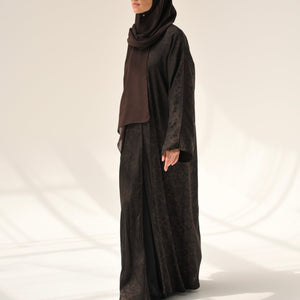 Espresso Floral Abaya & Hijab - CO - VRD