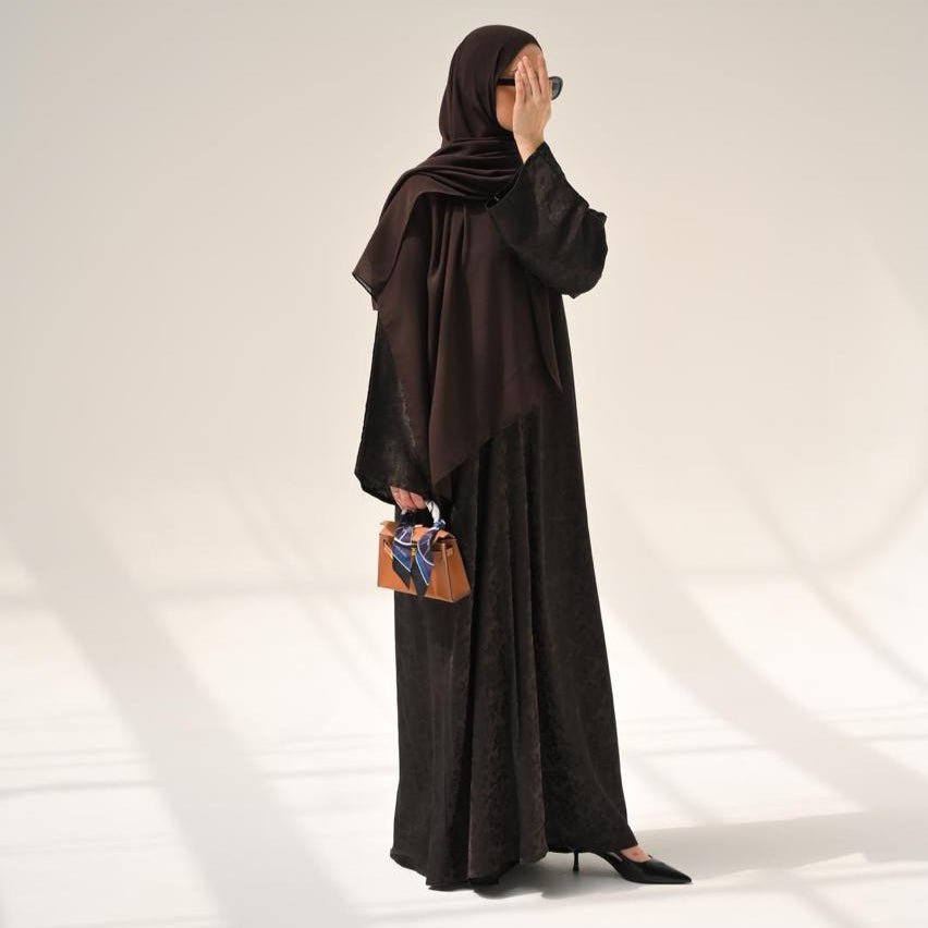 Espresso Floral Abaya & Hijab - CO - VRD