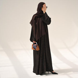 Espresso Floral Abaya & Hijab - CO - VRD