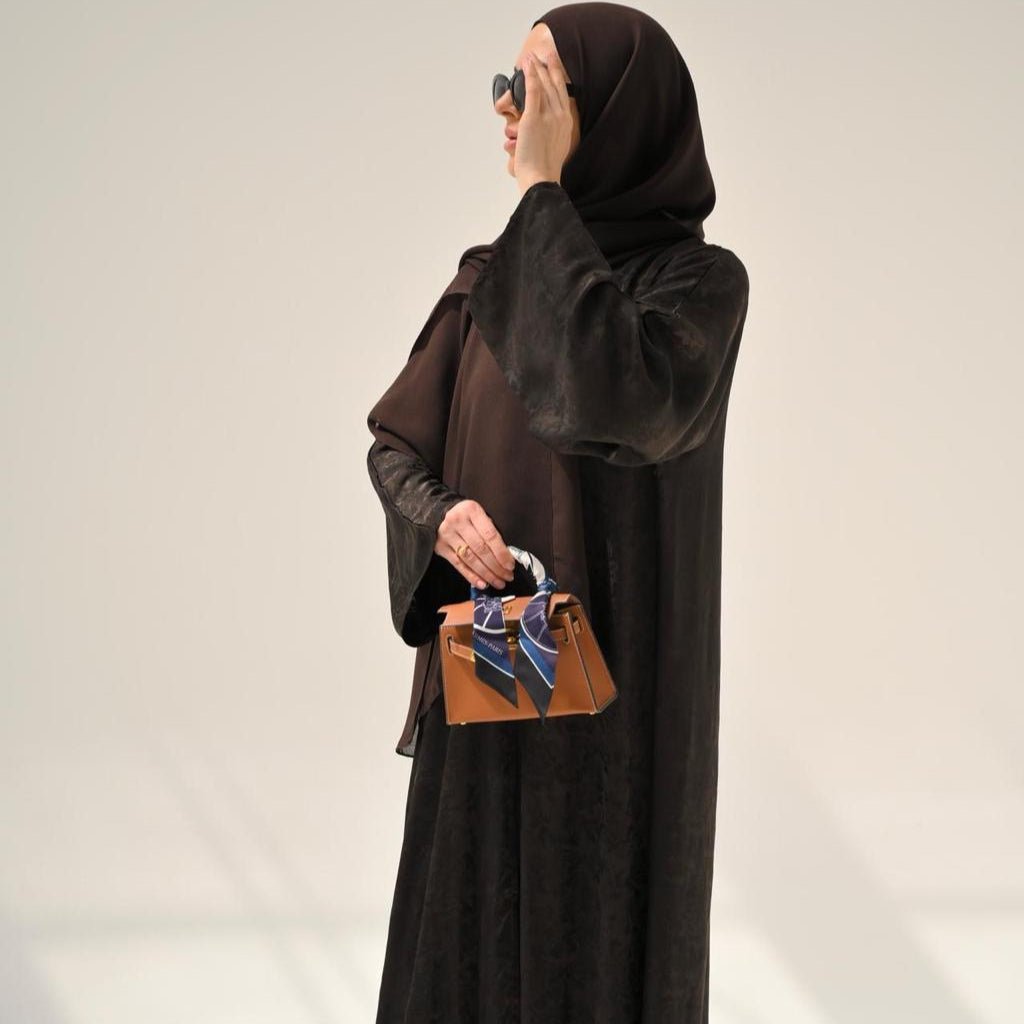 Espresso Floral Abaya & Hijab - CO - VRD
