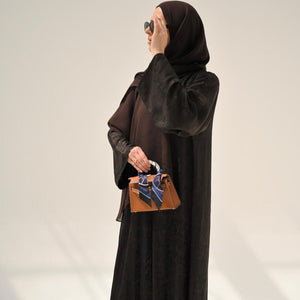 Espresso Floral Abaya & Hijab - CO - VRD