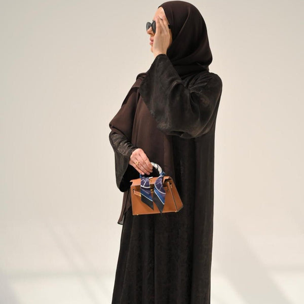Espresso Floral Abaya & Hijab - CO - VRD