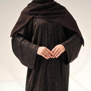 Espresso Floral Abaya & Hijab - CO - VRD