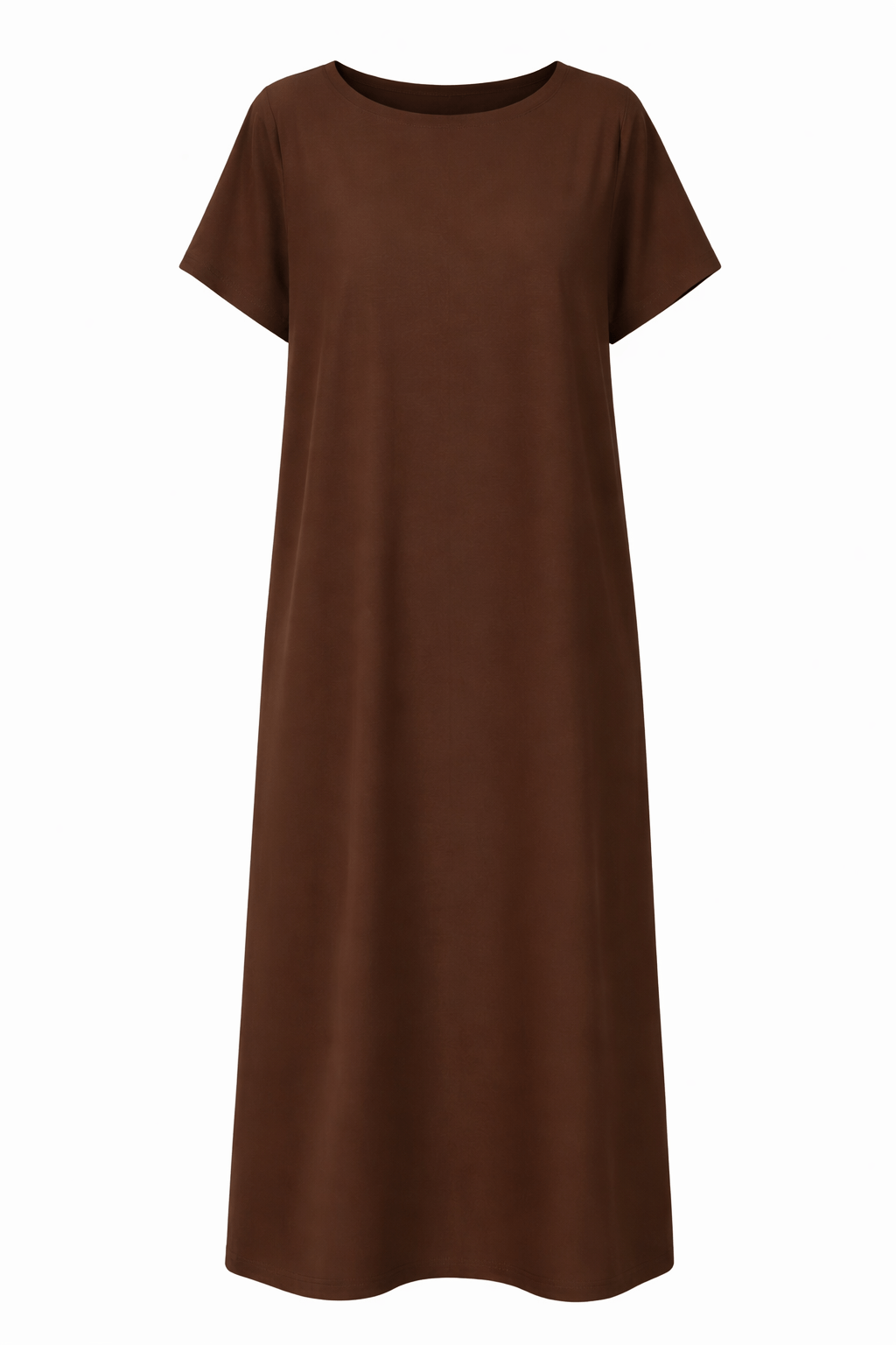 Brown inner dress for abaya layering with short sleeves - CO-VRD modest fashion