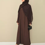Mocha brown abaya with sophisticated texture - CO-VRD modest fashion