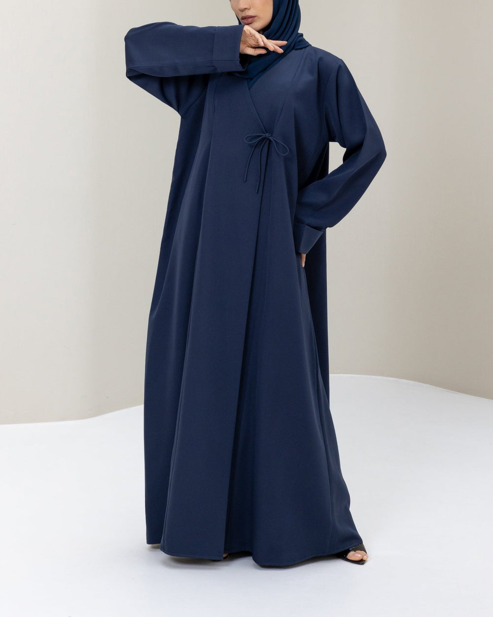 Navy Tie Abaya and Hijab - CO - VRD