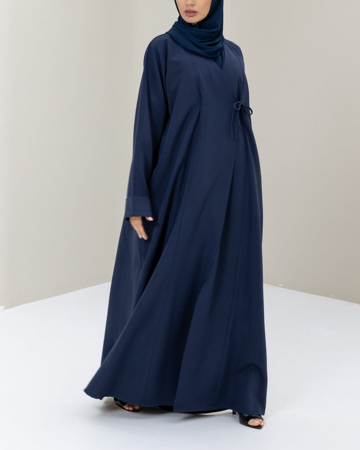 Navy Tie Abaya and Hijab - CO - VRD