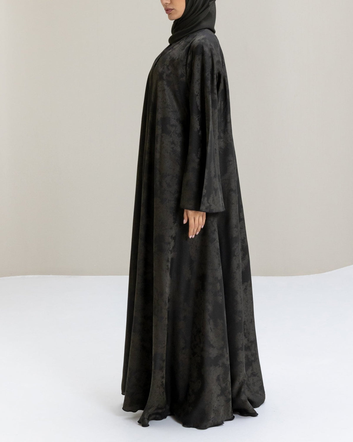 Olive Flare Abaya and Hijab - CO - VRD