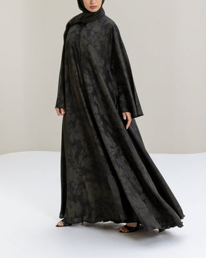 Olive Flare Abaya and Hijab - CO - VRD