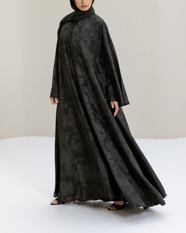 Olive Flare Abaya and Hijab - CO - VRD