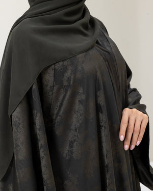 Olive Flare Abaya and Hijab - CO - VRD