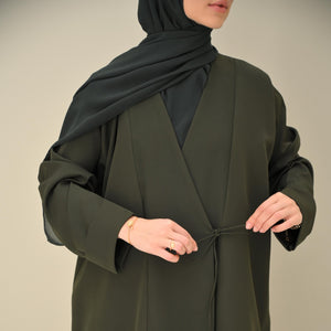 Olive Tie Abaya & Hijab - CO - VRD