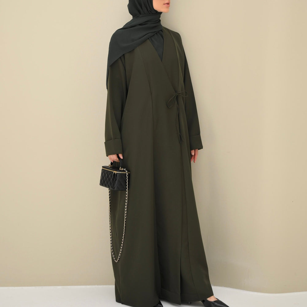 Olive Tie Abaya & Hijab - CO - VRD