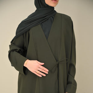 Olive Tie Abaya & Hijab - CO - VRD