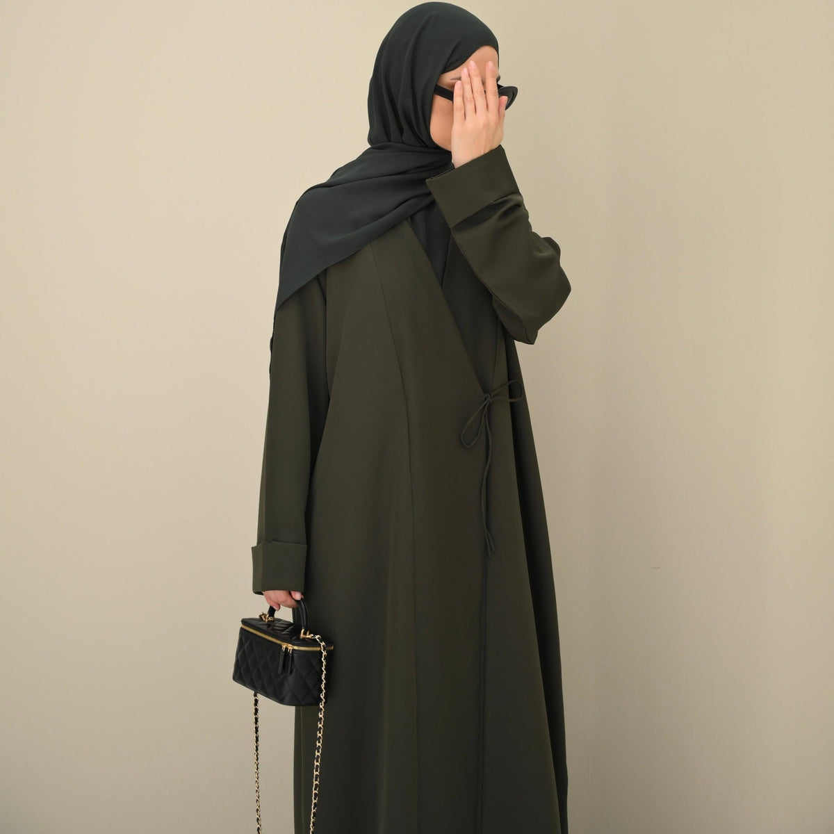 Olive Tie Abaya & Hijab - CO - VRD