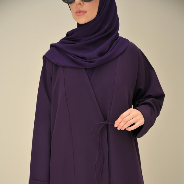 Plum Tie Abaya & Hijab - CO - VRD