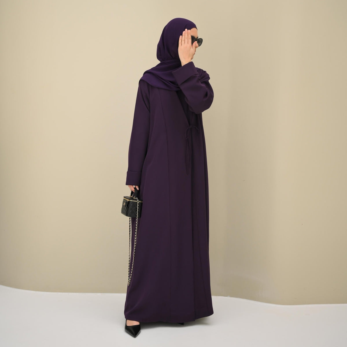 Plum Tie Abaya & Hijab - CO - VRD