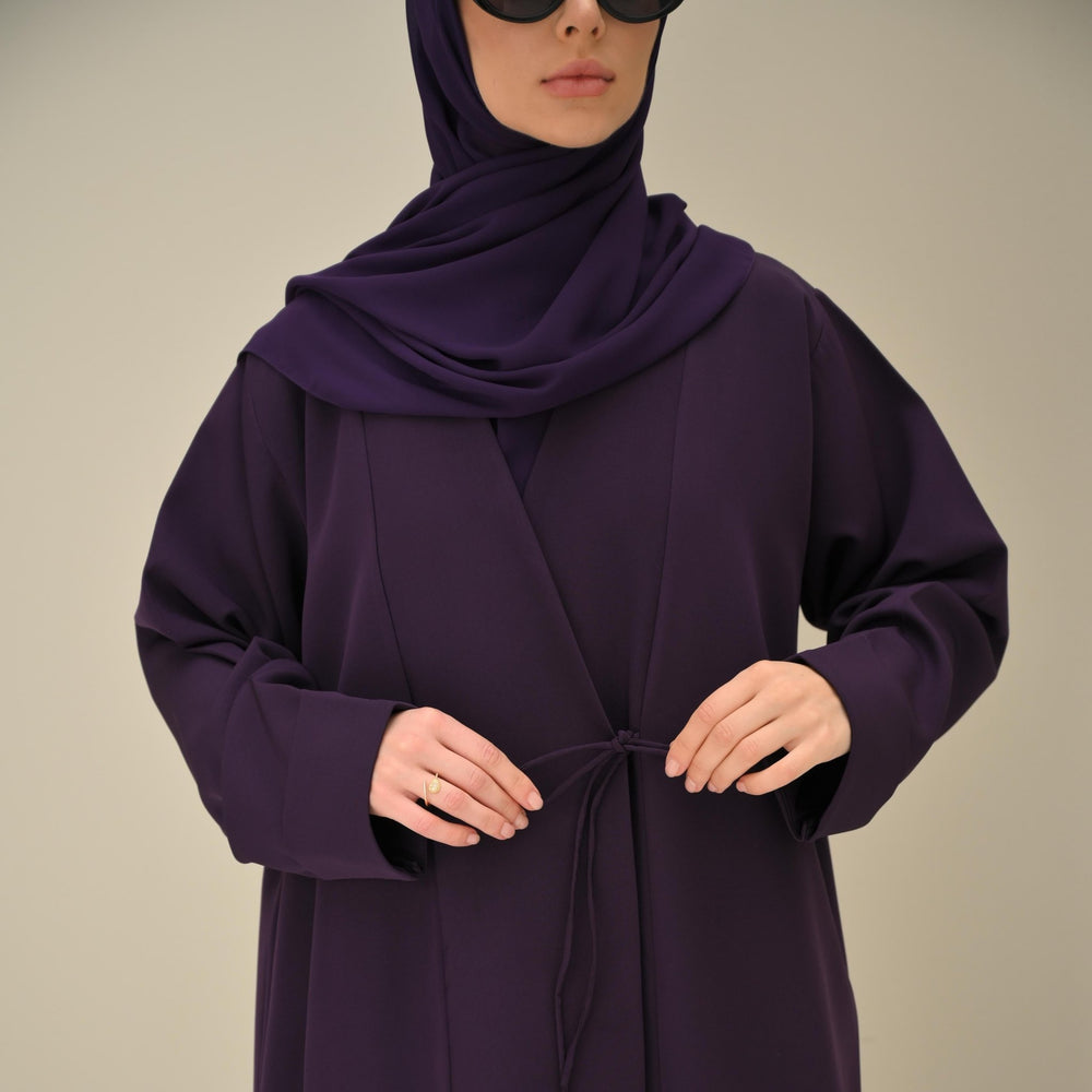 Plum Tie Abaya & Hijab - CO - VRD