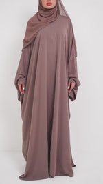 Butterfly zip Abaya in Taupe