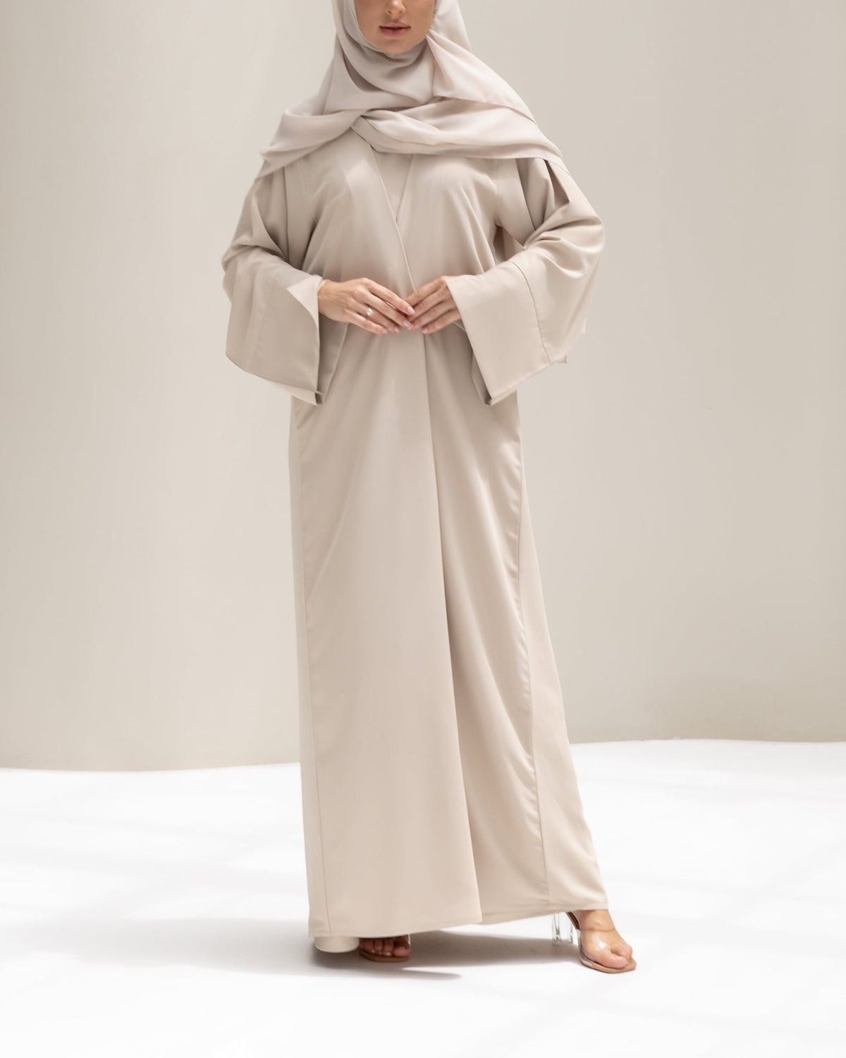 Khaki beige Ramla summer abaya with modal fabric - CO-VRD modest fashion