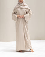 Khaki beige Ramla summer abaya with modal fabric - CO-VRD modest fashion
