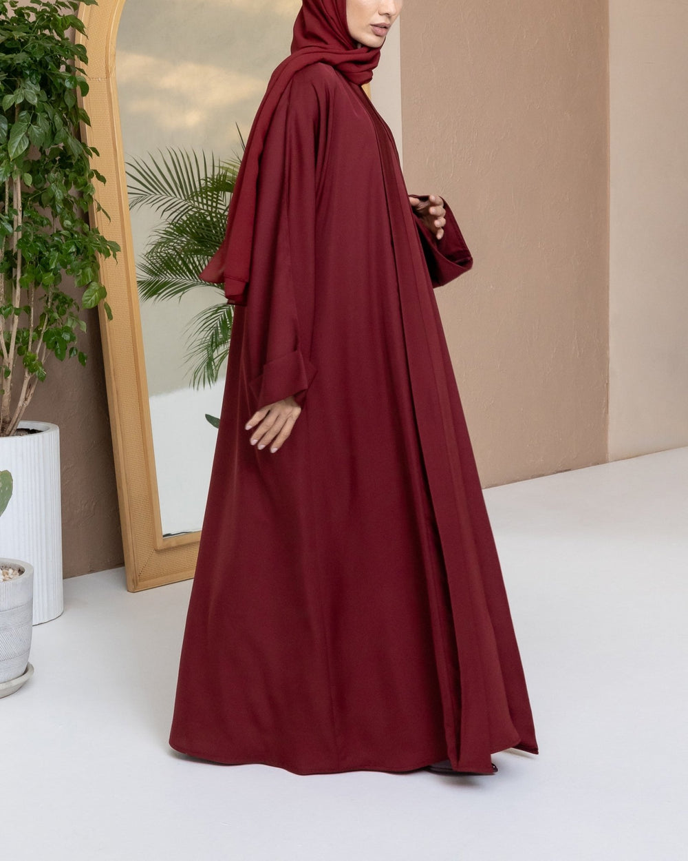 Rouge Flow Abaya with Inner Dress & Hijab - CO - VRD