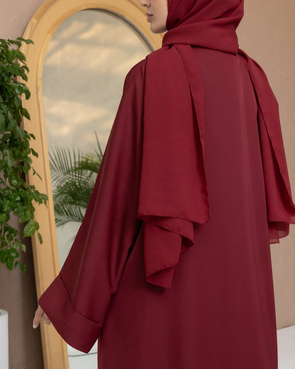 Rouge Flow Abaya with Inner Dress & Hijab - CO - VRD