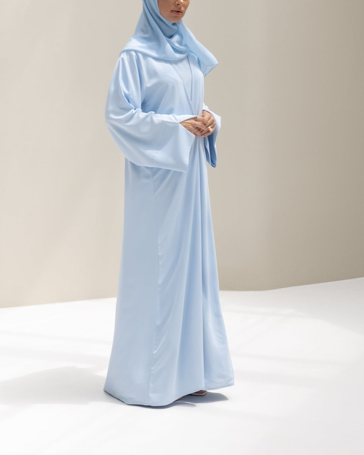 Baby blue Samaa summer abaya with breathable modal - CO-VRD modest fashion