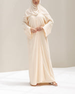 Butter yellow Shams summer abaya with kimono style - CO-VRD modest fashion